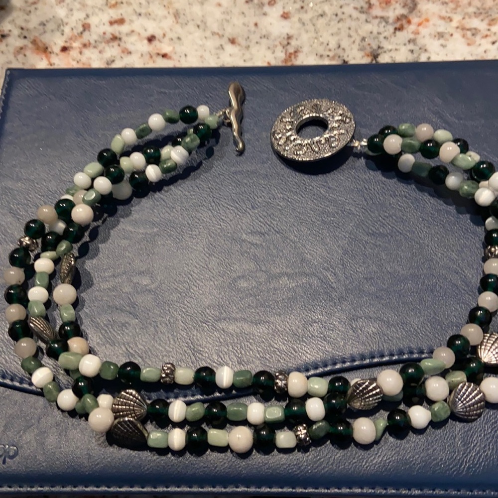 Handmade choker necklace of three strands